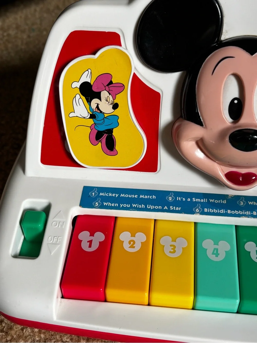 Vintage 1986 Disney Mickey Mouse Musical Player Piano.